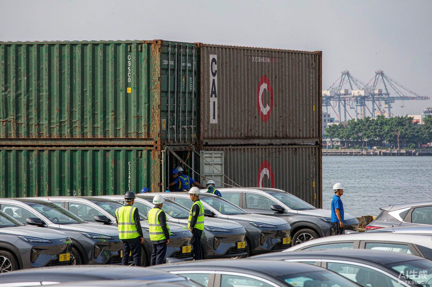 Container loading and vehicle fixation